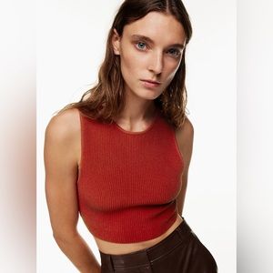 Aritzia Crop racer back ribbed Top Size Small